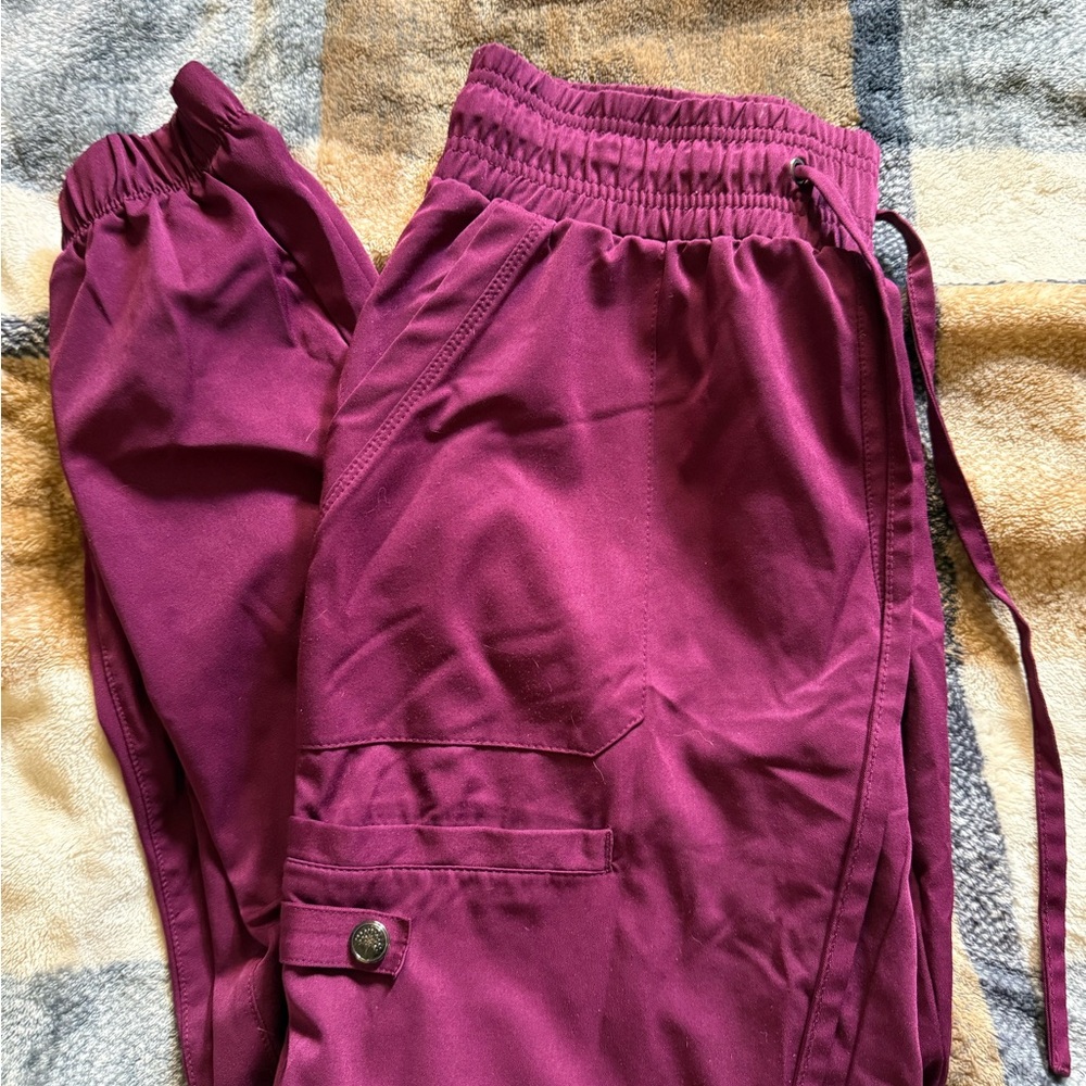 Healing Hands Plum Drawstring Jogger Scrub Pants